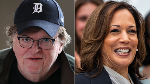 Michael Moore pide la dimisión de Biden y afirma que Harris tiene más posibilidades contra Trump