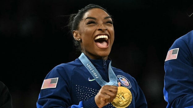 Simone Biles wins sixth Olympic gold medal in women's all-around final