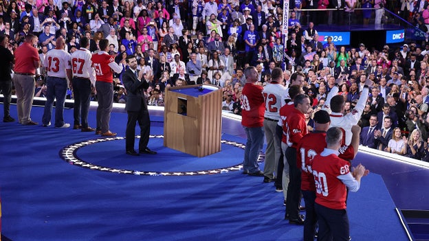 High school football team Tim Walz coached takes DNC stage in support