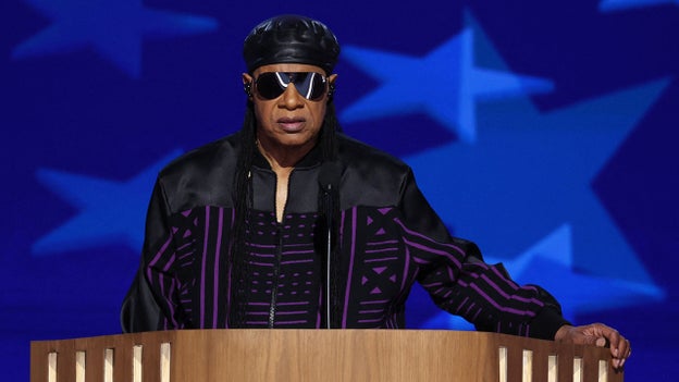 Stevie Wonder performs at the Democratic National Convention