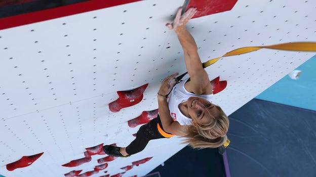 Polish speed climber breaks her own world record twice