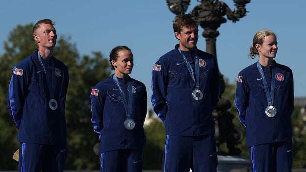 Team USA picks up silver medal in triathlon mixed relay