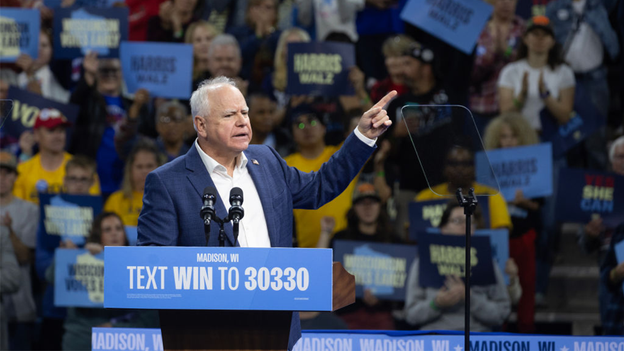 Tim Walz says Trump is 'descending into madness'