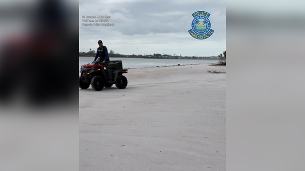 Sarasota Police check out scope of Hurricane Milton damage by four-wheeling on land