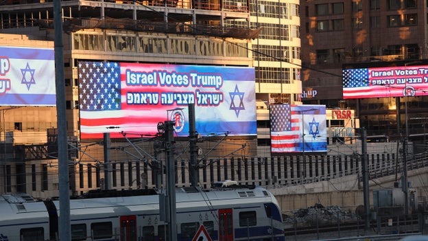 Signs spotted in Israel signal support for Trump ahead of Election Day: ‘Israel Votes Trump’