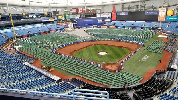 Milton's impending arrival causes Tropicana Field to transform into base camp for Florida workers