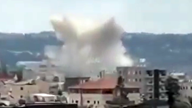 Israeli military releases video of Hezbollah missile landing in central Israel village