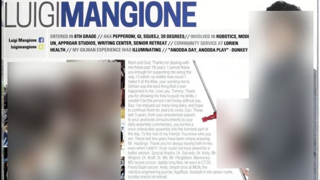 Luigi Mangione's yearbook writings revealed, listed as 'best at pick-up lines' by classmates