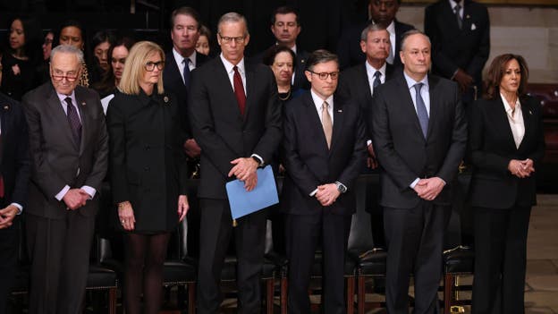 Speaker Mike Johnson pays respects to Jimmy Carter during Capitol service: 'Extraordinary man'