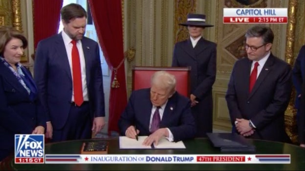 President Trump attends signing ceremony after swearing-in