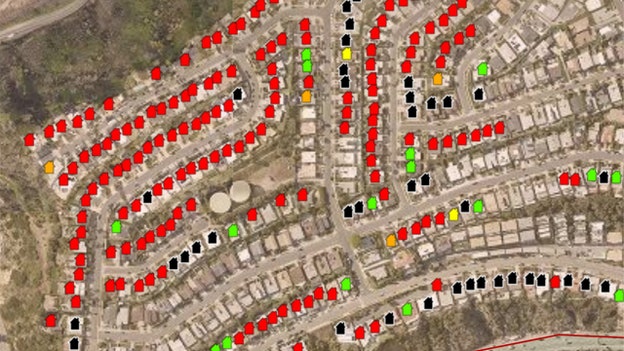 Interactive maps reveal all the homes damaged and destroyed by wildfires