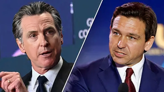 DeSantis halts rivalry with Newsom, offers aid to besieged blue state governor