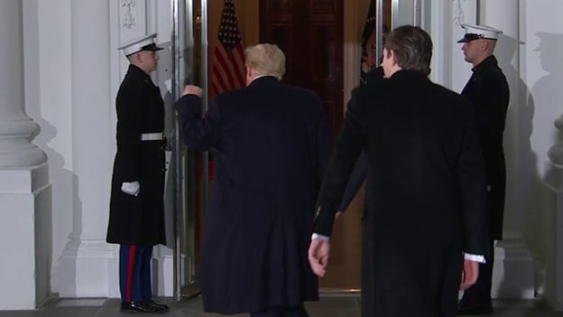 President Trump arrives at the White House for the first time as the 47th president