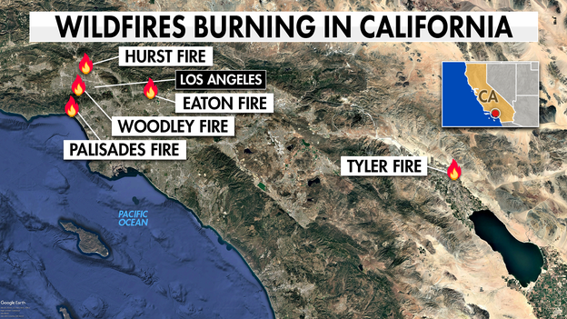 Woodley Fire becomes 5th wildfire to erupt in Southern California