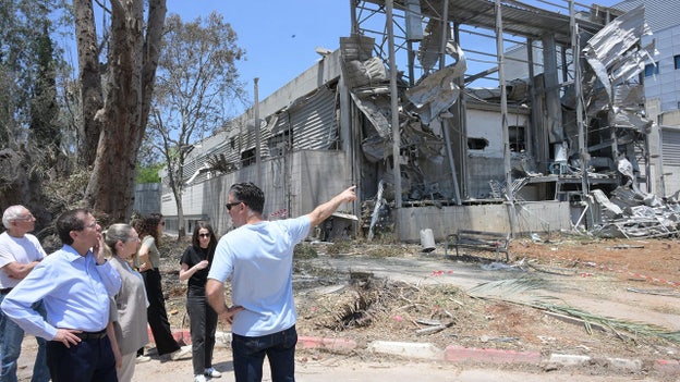 Israeli president visits Iranian missile attack site, says regime trying ‘havoc, death, destruction'