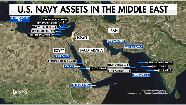 US Navy has five guided-missile destroyers in the eastern Mediterranean, officials say