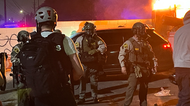 2 people arrested for assault on officers during California protests, sheriff's department says