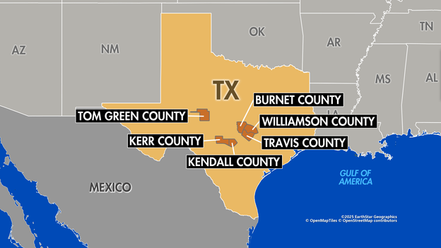 Map: Texas flooding kills more than 110 people, 161 remain missing