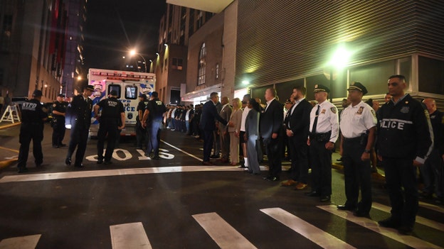 NYPD officers honor fallen colleague in solemn dignified transfer ceremony at hospital