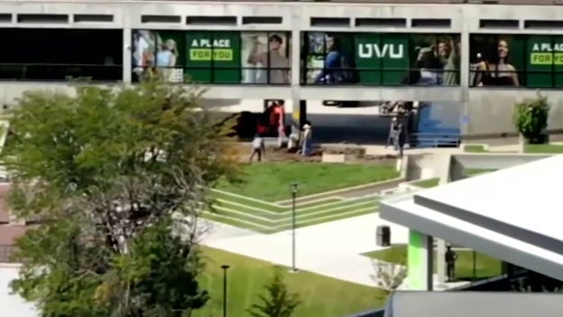 Workers at UVU rip up grass where Charlie Kirk was shot to 'make it beautiful again': officials