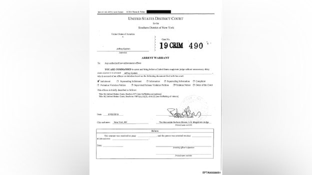 DOJ releases Jeffrey Epstein’s 2019 arrest warrant in new document drop