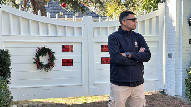 Security posted outside Rob and Michele Reiner’s Brentwood home following their deaths