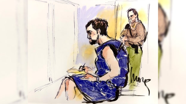Nick Reiner seen in first courtroom sketch