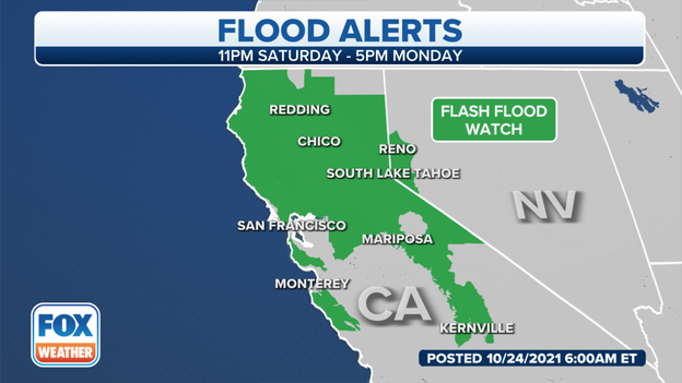 Flash flood watches stretch across northern, central California