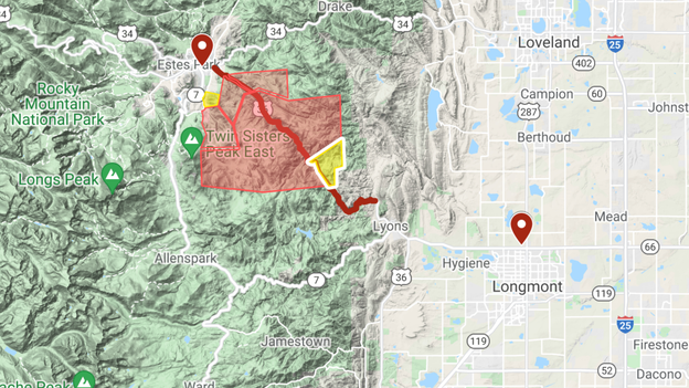 MAP: Evacuation zones for Kruger Rock Fire