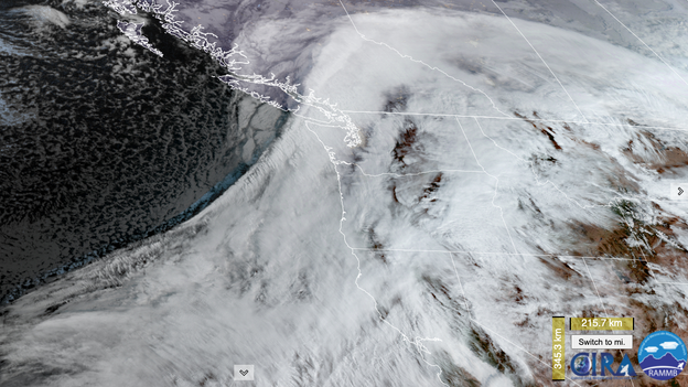 Dramatic view of storm on satellite image