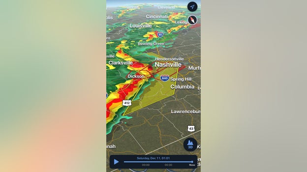 Tornado Warning issued for Nashville
