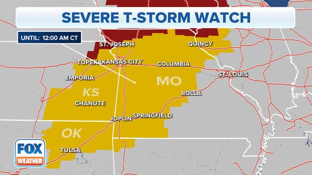 Severe Thunderstorm Watches extended through 12 a.m. CDT