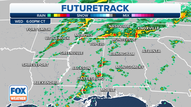 Storm system moving quickly eastward