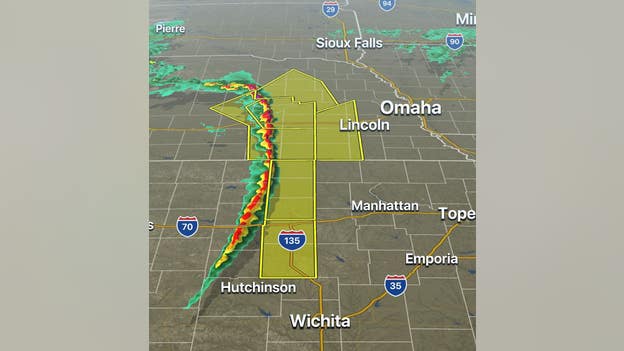 Radar at 2:30 CT shows severe line of storms