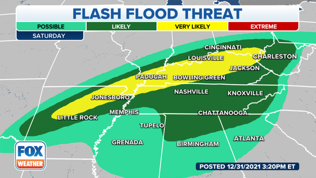 Flood threat for Tennessee and Ohio valleys