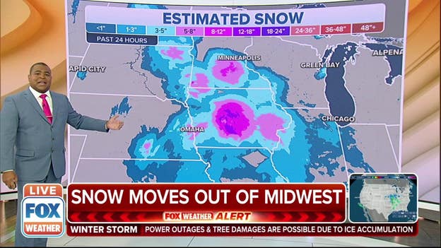 Snow continues to work south toward Arkansas, Oklahoma