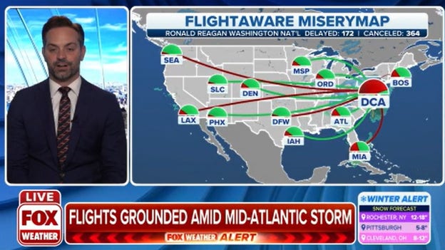 Airline travel slowed by winter storm
