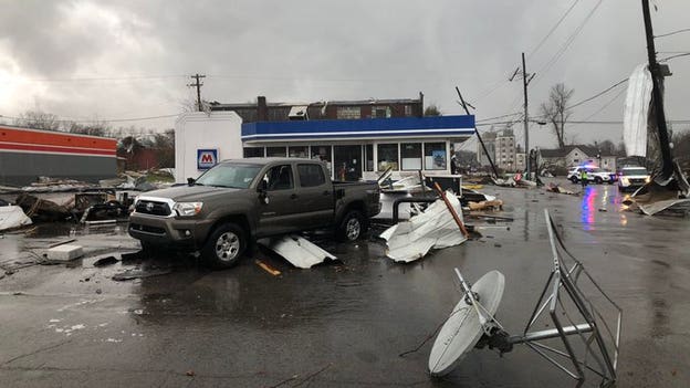 Significant damage reported from possible tornado in Hopkinsville, Kentucky