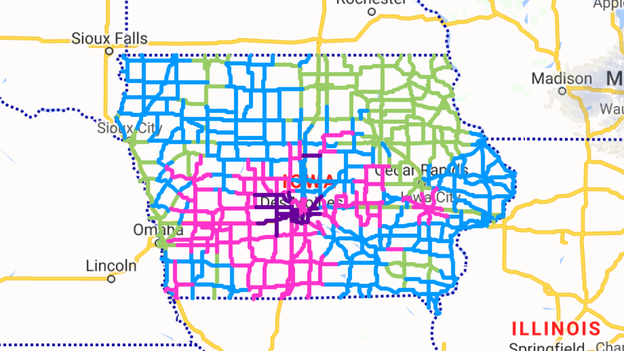 Travel not advised around Des Moines