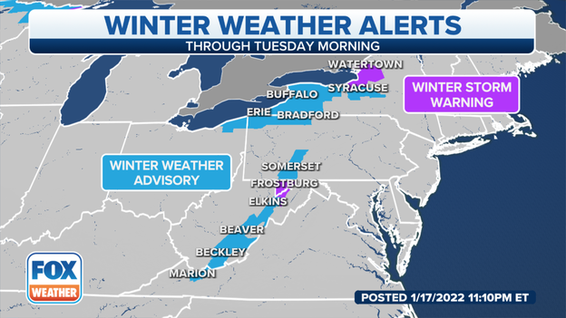 Winter Weather Alerts in effect through Tuesday