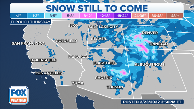 Upwards of a foot of snow possible in Mountain West
