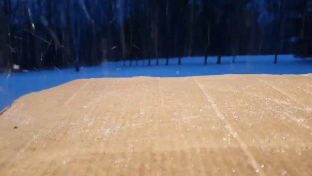 Heavy sleet comes down in Owego, New York