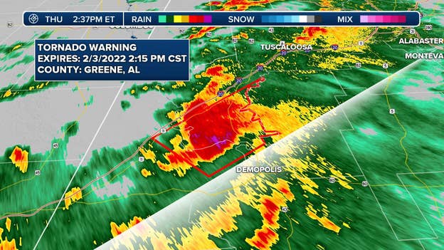 Tornado warning issued for west central Alabama