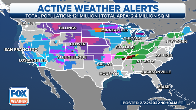 More than 2.4 million square miles under weather alerts today