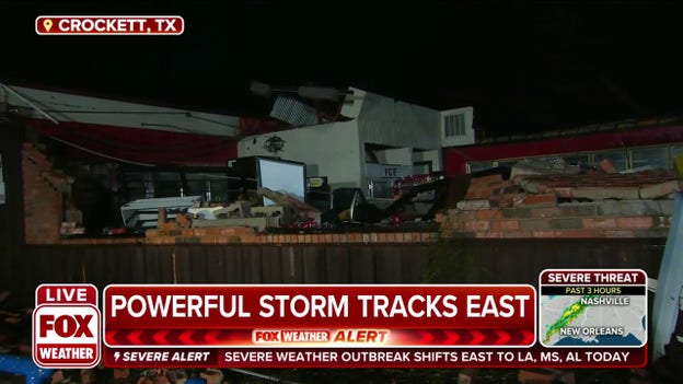 Gas station, several businesses destroyed in Crockett, Texas