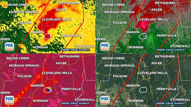 Radar detects significant rotation around Perry County, AL