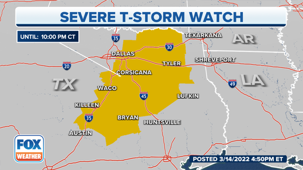 Severe Thunderstorm Watch in effect until 10 p.m. CT