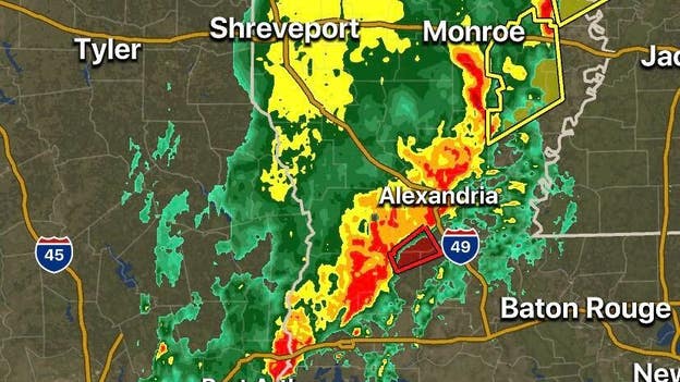 Tornado Warning for Rapides, Evangeline, Allen parishes in Louisiana