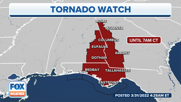 Tornado Watch in effect until 8 AM Eastern