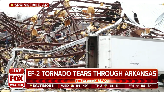 Meteorologists find EF-2 tornado damage in Northwest Arkansas